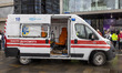 Ambulance hit by Russian attack in Kharkiv Oblast, Ukraine that has made its way to the ci...