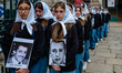 Students of the Molfetta Classical High School during the flash mob on the occasion of the...