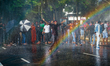 Police Fired tear gas and water cannons to disperse the protest on March 7, 2023, in Colom...