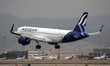 Airbus A320-271N, from Aegean Airlines company, landing at the Barcelona airport, in Barce...
