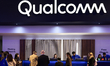 BARCELONA, SPAIN - MARCH 2: The Qualcomm logo, the American multinational corporation that...