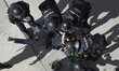 Riot police clears the entrace of the building where members of the Victims' Mortgage Plat...