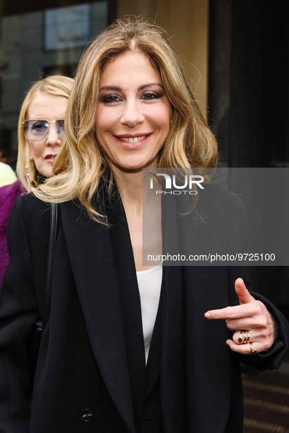Francesca Fagnani is seen during the Milan Women's Fashion Week Fall Winter 2023/2024 on February 26, 2023 in Milan, Italy 