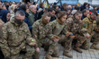 Militaries bid farewell to military commander Dmytro Kotsiubailo after funeral service in...
