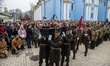 Peoples bid farewell to military commander Dmytro Kotsiubailo after funeral service in St....