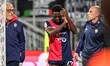 Zito Andre Sebastiao Luvumbo of Cagliari Calcio, Injury, Infortunio during the Italian soc...