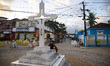 Cross in a square in the village of Gaboa in Morro de Sao Paulo on the island of Tinhare i...