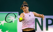 Karolina Muchova of the Czech Republic in action during the first round of the 2023 BNP Pa...