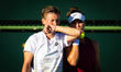 Desirae Krawczyk of the United States &amp; Demi Schuurs of the Netherlands during the fir...