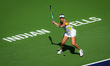 Danka Kovinic of Montenegro in action during the first round of the 2023 BNP Paribas Open,...