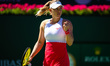 Dalma Galfi of Hungary in action during the first round of the 2023 BNP Paribas Open, WTA...