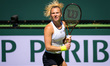 Katerina Siniakova of the Czech Republic in action during the first round of the 2023 BNP...