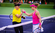 Madison Brengle of the United States &amp; Laura Siegemund of Germany in action during the...