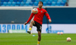 Lev Skvortsov of Khimki in action during the warm-up ahead of the Russian Premier League m...