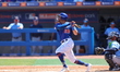 New York Mets Tommy Pham (28) bats during the second inning of a baseball game against the...