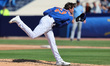 New York Mets relief pitcher Bryce Montes de Oca (63) throws during the ninth inning of a...