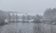 Urban and natural environment landscape as seen covered by a a snow blanket near park Meer...