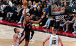 Scottie Barnes #4 of the Toronto Raptors shots the ball during the Toronto Raptors v Denve...
