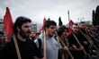 Rally on the 24-hour Panhellenic General Strike in Athens, Greece on March 16, 2023. Publi...