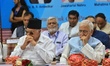 Former Jammu & Kashmir Chief Minister Farooq Abdullah with former Union Minister Salman Kh...