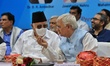 Former Jammu & Kashmir Chief Minister Farooq Abdullah with former Union Minister Salman Kh...