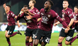Boulaye Dia of Us Salernitana celebrate the goal during the  Serie A match between Us Sale...