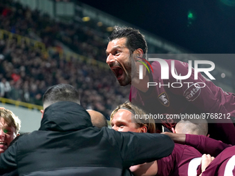 Antonio Candreva of Us Salernitana celebrate the goal during the  Serie A match between Us Salernitana 1919 and Bologna Fc on March 18, 2023...