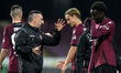 Franck Ribery of US Salernitana gives instructions to Junior Sambia of US Salernitana duri...