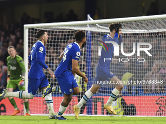 Kai Havertz of Chelsea celebrates after scoring his team's second goal during the Premier League match between Chelsea and Everton at Stamfo... by MI News/NurPhoto