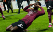 Boulaye Dia of US Salernitana celebrates after scoring second goal during the Serie A matc...