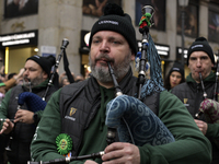 Madrid celebrates St Patrick?s day with a massive parade composed of 300 pipers on 18th March, 2023. (