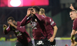 Boulaye Dia of US Salernitana  rejoice afer scoring a goal of 2-1  during the Serie A matc...