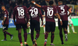 Boulaye Dia of US Salernitana  rejoices after scoring a goal of 2-1 with his teammate duri...