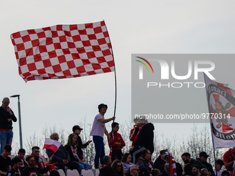 Team of AC Monza fans during AC Monza against US Cremonese, Serie A, at U-Power Stadium in Monza on March, 18th 2023. (