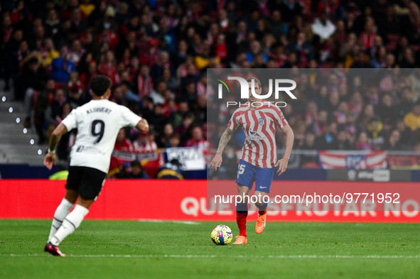 Stefan Savic during La Liga match between Atletico de Madrid and Valencia CF at Civitas Metropolitano on March 18, 2023 in Madrid, Spain. 