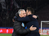 Dan Petrescu and Adrian Mutu during Romania Superliga1 Play-off: CFR Cluj vs FC Rapid, disputed on Dr Constantin Radulescu Stadium, 19 March...