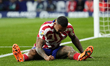 Memphis Depay centre-forward of Atletico de Madrid and Netherlands lament a failed occasio...