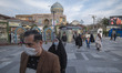 An Iranian family arrive a holy shrine for taking part in an evening mass prayer ceremony...