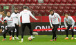Jan Bednarek , Robert Lewandowski , Krzysztof Piatek  during ofifcial training before Pola...