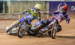 Lewis Kerr  (Yellow) leads Jaimon Lidsey  (Red) during the SGB Premiership match between B...