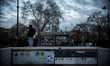 The Place de la Nation metro station at the end of the protest against the pension reform,...