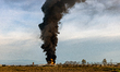 A great fire has developed in the Kemi s.r.l. a chemical factory near Novara, Italy.A gre...