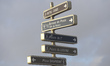 Direction sign-posts for tourists in Paris.Paris, France, on Monday, January 4, 2015. 