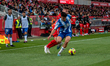 Girona, Andorra : April 1, 2023 : Javi Puado of RCD Espanyol  and Toni Villa of Girona FC...