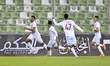 Amjed Attwan Al-Magsoosi (L) of Al Shamal SC celebrates after scoring during the QNB Stars...