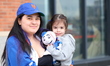 The New York Mets fans enter gates prior to the baseball game against the Miami Marlins at...