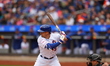 New York Mets Brandon Nimmo (9) bats during the first inning of a baseball game against th...