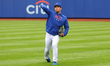 New York Mets starting pitcher Kodai Senga (34) throws during warmups before the baseball...