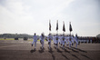 Indonesian Air Force soldiers take part in a parade marking the 77th anniversary of the In...