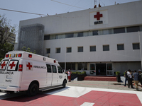 Mexican Red Cross Ambulance participates during the First National Drill 2023 in Mexico, on april 19, 2023, where it carried out a vertical...